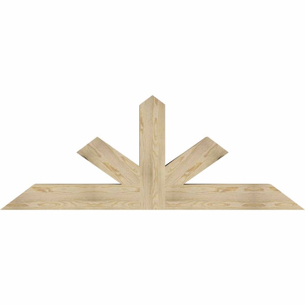 Ekena Millwork Saratoga Rough Sawn Timber Gable Bracket, Douglas Fir, 72"W x 27"H x 6"D x 6"F, 9/12 Pitch GBW072X27X0606SAR00RDF - main